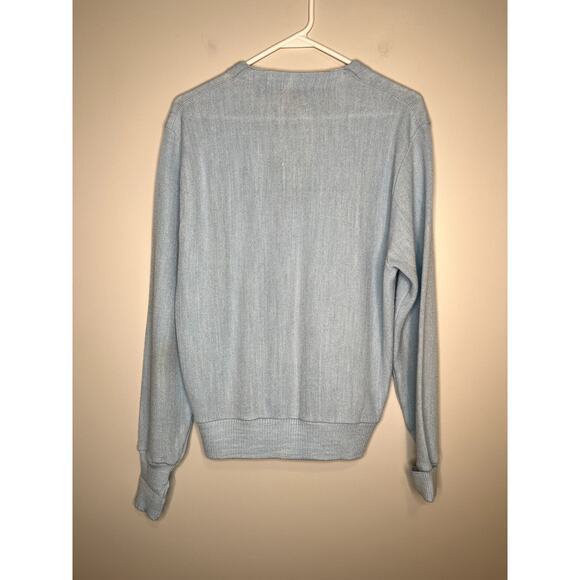 Vintage 1960s Puritan Pastel Blue Rockabilly Cobain Grunge Grandpa Cardigan M - Picture 6 of 6